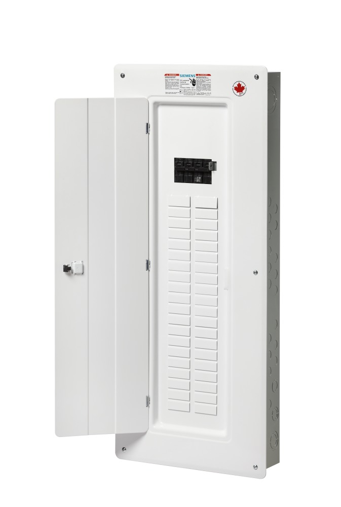 SIEMENS SEQ40100DW 100Amp 240VAC 40/80 CCT Type 1 SEQ Main Breaker Service Entrance Loadcentre with Door, White