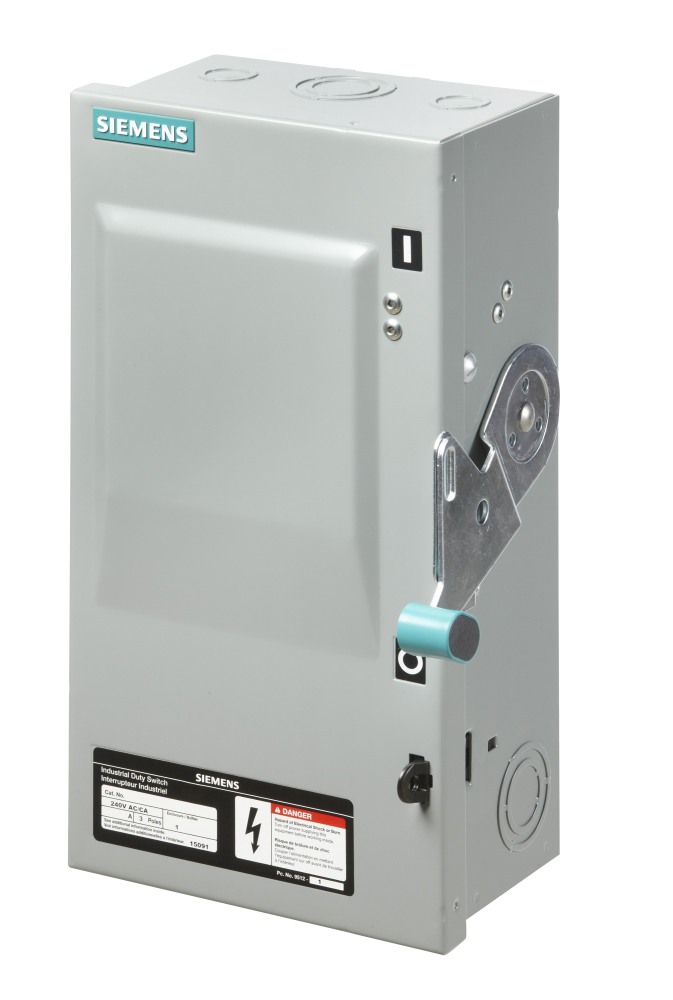 SIEMENS 100A 240V 2-Pole Type 1 Fusible Industrial Duty Safety Switch