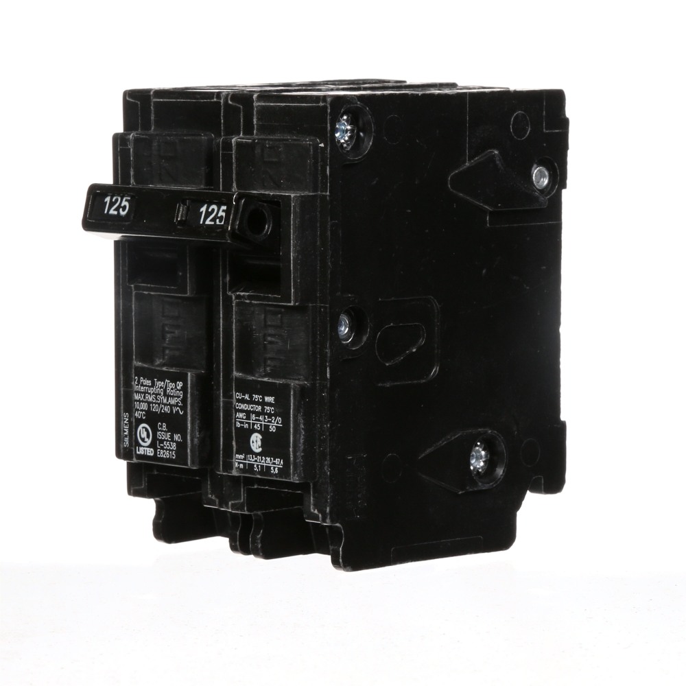 SIEMENS CANADA Q2125 125Amp 2-Pole 120V/240V 10kA Type QP Plug-In Circuit Breaker