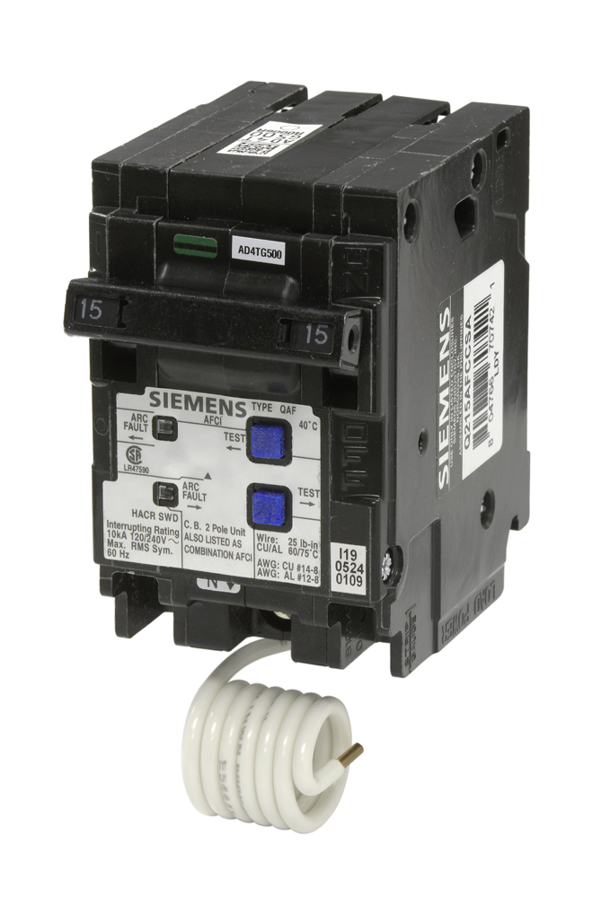 SIEMENS CANADA Q220AFCCSA 20Amp 2-Pole 10kA Combination Type AFCI Circuit Breaker, CSA