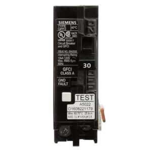 SIEMENS CANADA QF130ACSA 30Amp 1-Pole 120V 10kA Type QPF2 GFCI Circuit Breaker, CSA
