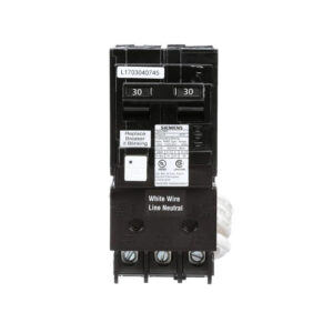 SIEMENS CANADA QF230ACSA 30Amp 2-Pole 120/240V 10kA Type QPF Self-Test GFI Circuit Breaker, CSA