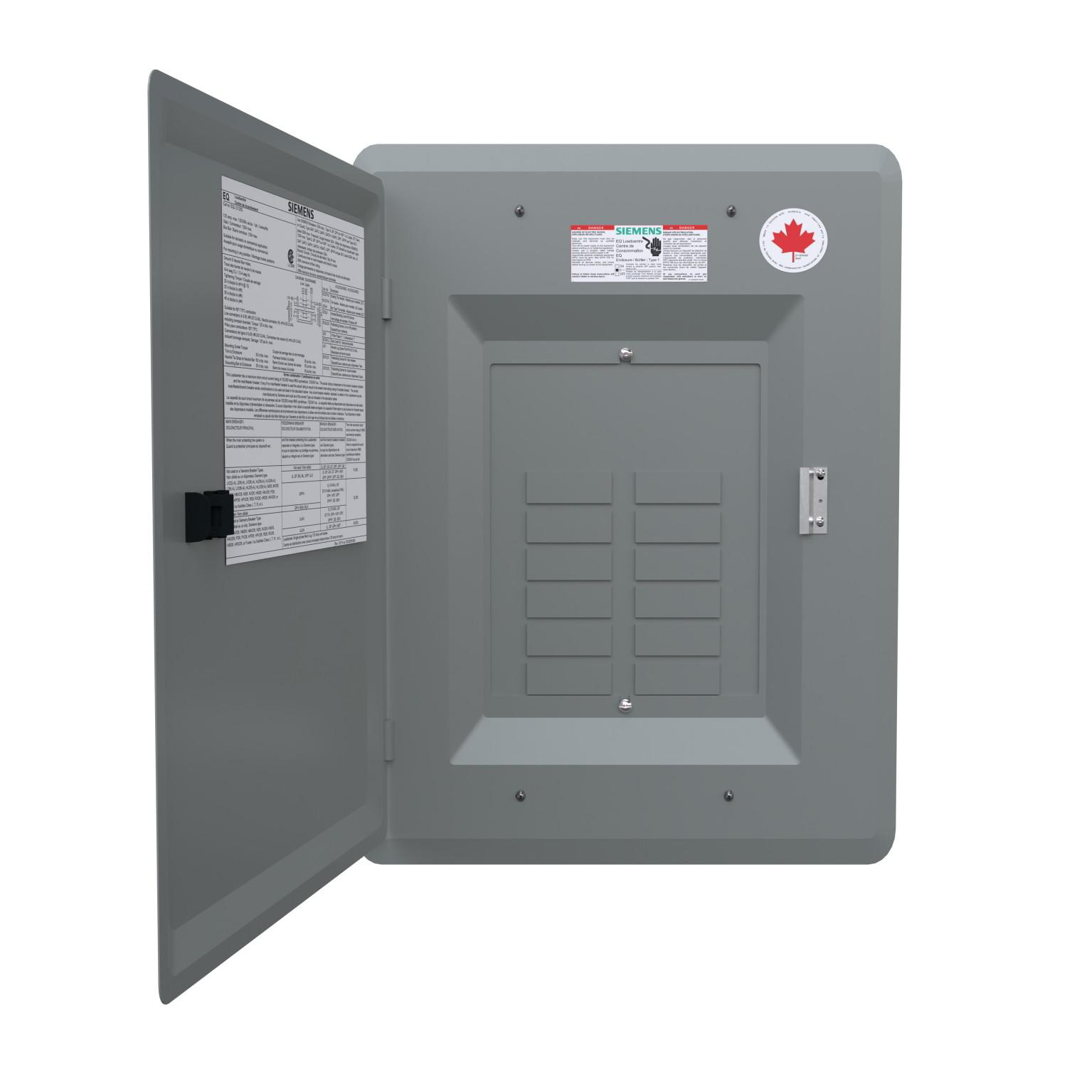 SIEMENS CANADA EQL12125D 125Amp 240V 12/24 CCT Type 1 EQL Main Lug Loadcentre with Door, Grey - Image 2