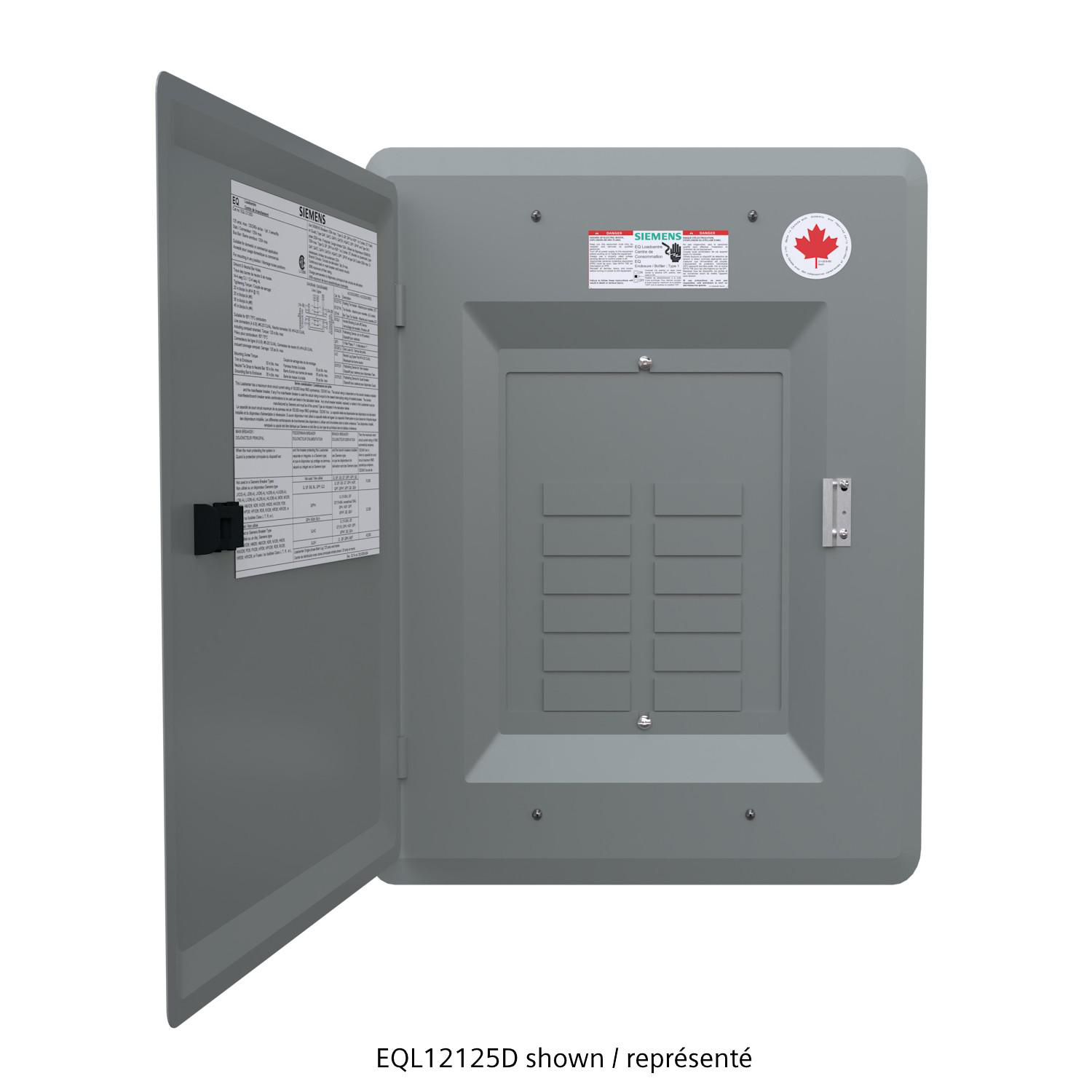 SIEMENS CANADA EQL16125D 125Amp 240V 16/32 CCT Type 1 EQL Main Lug Loadcentre with Door, Grey