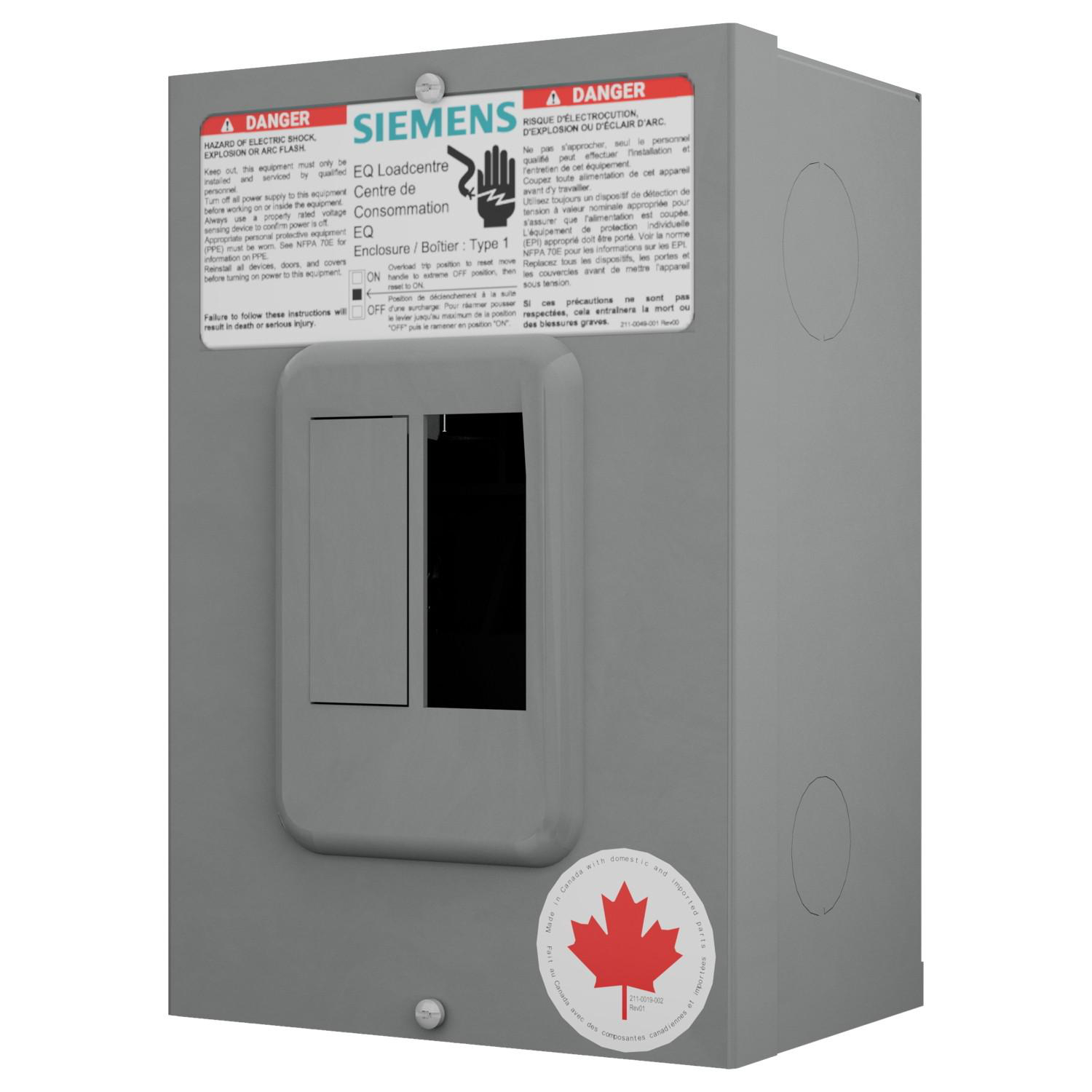 SIEMENS CANADA EQL260S 60Amp 240V 2/4 CCT Type 1 EQL Main Lug Loadcentre, Grey