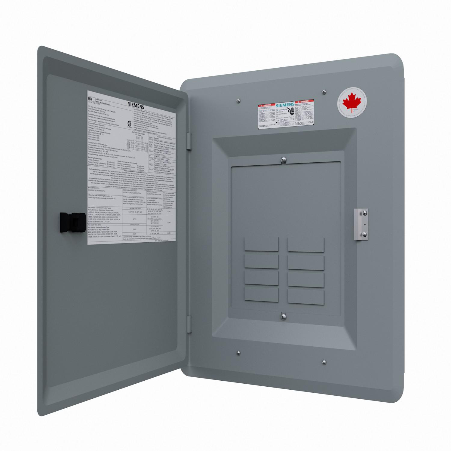 SIEMENS CANADA EQL8100D 100Amp 240V 8/16 CCT Type 1 EQL Main Lug Loadcentre with Door, Grey - Image 2