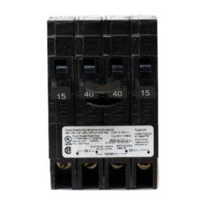 SIEMENS CANADA Q21540CTNC 15/40A 2-Pole Type QT Push-On Quad Circuit Breaker