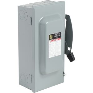 CD223N - Safety switch, general duty, fusible, 100A, 120/240VAC, 2 poles, 30HP, solid neutral, NEMA 1