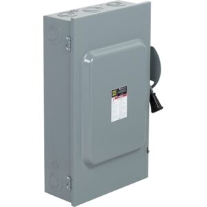 CD224N - Safety switch, general duty, fusible, 200A, 120/240VAC, 2 poles, 60HP, solid neutral, NEMA 1