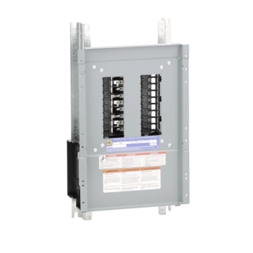 NQ418L1 - Panelboard interior, NQ, main lugs, 100A, Al bus, 18 pole spaces, 3 phase, 4 wire, 240VAC, 48VDC