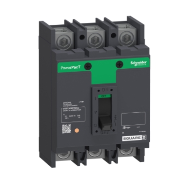 QGP32100TM - Circuit breaker, PowerPacT Q, 100A, 3 pole, 240VAC, 65kA, lugs, thermal magnetic, 80%, bottom of panel