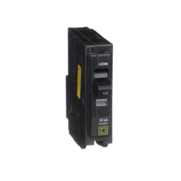 QO115HM - Mini circuit breaker, QO, 15A, 1 pole, 120VAC, 10kA, plug in, high magnetic