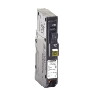 QO115PCAFI - Mini circuit breaker, QO, 15A, 1 pole, 120VAC, 10kA, plug in, combo ARC fault, plug on neutral