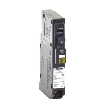 QO115PCAFI - Mini circuit breaker, QO, 15A, 1 pole, 120VAC, 10kA, plug in, combo ARC fault, plug on neutral