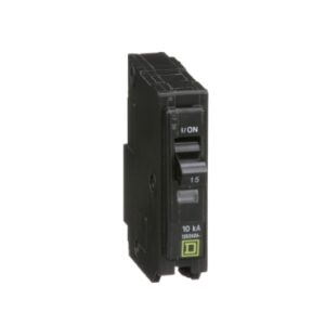 QO115 - Mini circuit breaker, QO, 15A, 1 pole, 120/240VAC, 10kA, plug in
