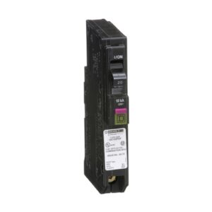 QO120PDF - Mini circuit breaker, QO, 20A, 1 pole, 120VAC, 10kA, plug in, dual function, plug on neutral