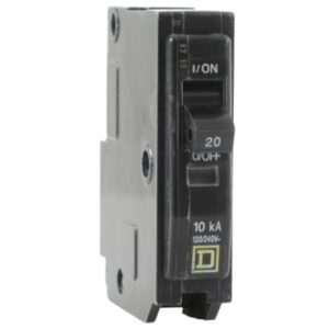 QO120 - Mini circuit breaker, QO, 20A, 1 pole, 120/240VAC, 10kA, plug in