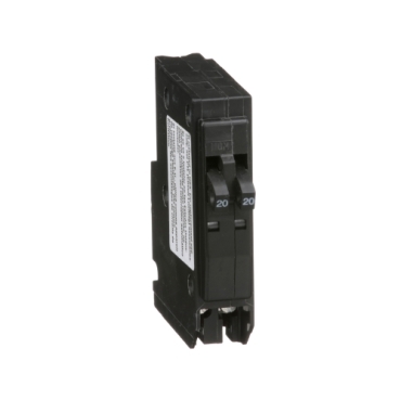 QO2020 - Tandem mini circuit breaker, QO, 2 x 1 pole at 20A, 120/240VAC, 10kA, plug in