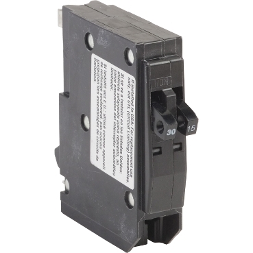 QO3015 - Tandem mini circuit breaker, QO, 1 x 1 pole at 15A, 1 x 1 pole at 30A, 120/240VAC, 10kA, plug in