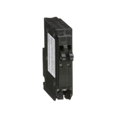 QO3030 - Tandem mini circuit breaker, QO, 2 x 1 pole at 30A, 120/240VAC, 10kA, plug in