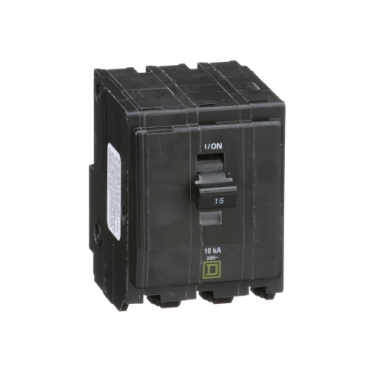 QO315 - Mini circuit breaker, QO, 15A, 3 pole, 120/240VAC, 10kA, plug in