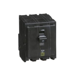 QO325 - Mini circuit breaker, QO, 25A, 3 pole, 120/240VAC, 10kA, plug in