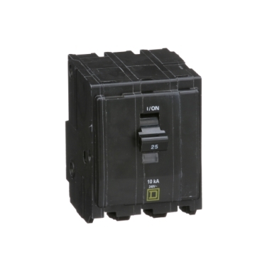 QO325 - Mini circuit breaker, QO, 25A, 3 pole, 120/240VAC, 10kA, plug in