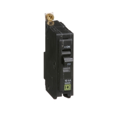 QOB120 - Mini circuit breaker, QO, 20A, 1 pole, 120/240VAC, 10kA, bolt on