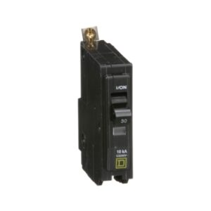 QOB130 - Mini circuit breaker, QO, 30A, 1 pole, 120/240VAC, 10kA, bolt on