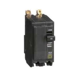 QOB240 - Mini circuit breaker, QO, 40A, 2 pole, 120/240VAC, 10kA, bolt on