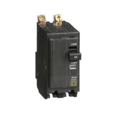 QOB240 - Mini circuit breaker, QO, 40A, 2 pole, 120/240VAC, 10kA, bolt on