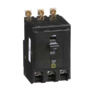 QOB3100 - Mini circuit breaker, QO, 100A, 3 pole, 120/240VAC, 10kA, bolt on