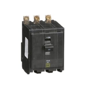 QOB330 - Mini circuit breaker, QO, 30A, 3 pole, 120/240VAC, 10kA, bolt on
