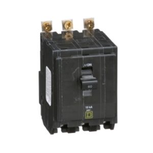 QOB360 - Mini circuit breaker, QO, 60A, 3 pole, 120/240VAC, 10kA, bolt on