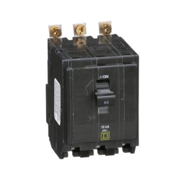 QOB360 - Mini circuit breaker, QO, 60A, 3 pole, 120/240VAC, 10kA, bolt on