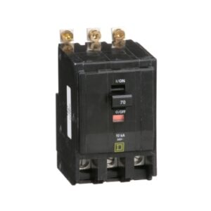 QOB370 - Mini circuit breaker, QO, 70A, 3 pole, 120/240VAC, 10kA, bolt on