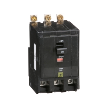 QOB370 - Mini circuit breaker, QO, 70A, 3 pole, 120/240VAC, 10kA, bolt on