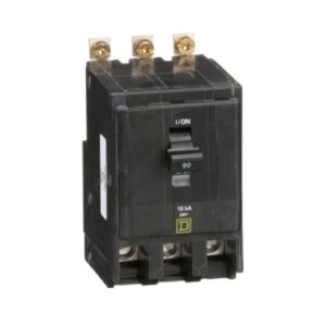 QOB390 - Mini circuit breaker, QO, 90A, 3 pole, 120/240VAC, 10kA, bolt on