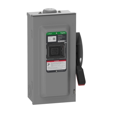 VH362RBGL - Safety switch, VisiPacT, heavy duty, fused, viewing window, NEMA 3R, 600V, 60A, 3 pole, ground lugs