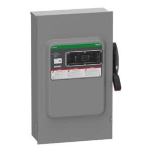 Safety switch, VisiPacT, heavy duty, fused, viewing window, NEMA 3R, 600V, 200A, 3 pole, neutral bonded, ground lugs - VH364BRGL